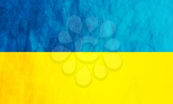 Grunge illustration of Ukrainian flag. Vector background