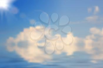 Abstract vector cloudy sky and sea design. Gradient mesh