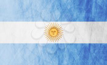 Grunge illustration of Argentinean flag. Vector background