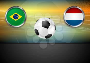 Final vector football. Brazil and Netherlands in Brazil 2014