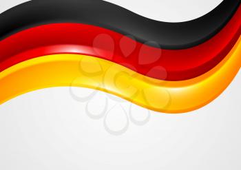 Wavy German colors background. Flag vector design