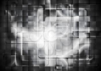 Transparent glass dark squares. Vector tech geometry design