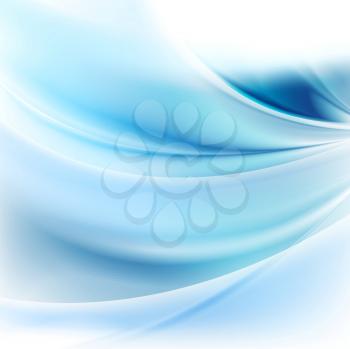 Bright blue abstract waves background. Vector design