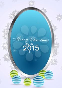 Christmas abstract background with silver frame. Vector illustration