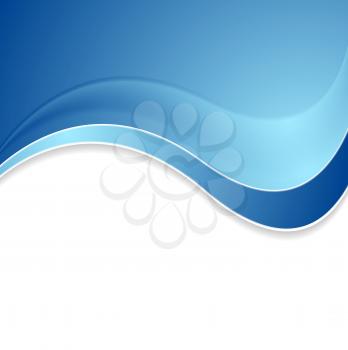 Abstract blue shiny waves background. Vector illustration