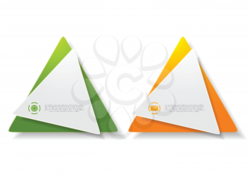 Abstract triangle shape sticker design. Vector background