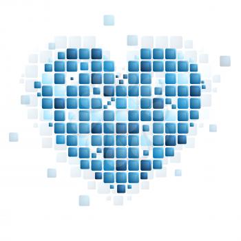 Tech abstract heart shape. Vector Valentine background