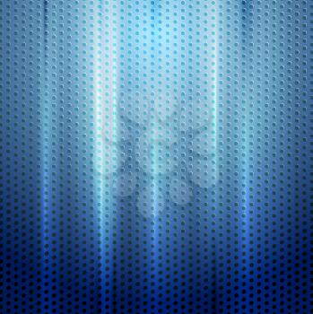 Bright blue abstract perforated texture. Vector background