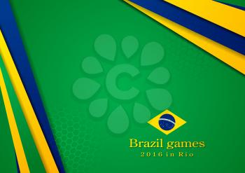 Sport games vector background in Brazilian colors