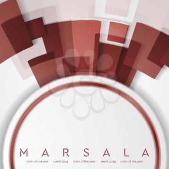 Trendy color marsala 2015. Technology abstract background. Vector design