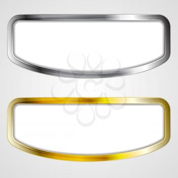 Abstract silver and golden frames design. Vector background