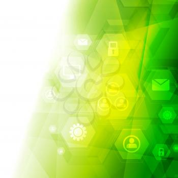 Abstract bright green tech background. Vector design