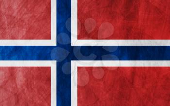 Grunge illustration of Norway flag. Vector background