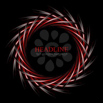 Dark red and black concept round logo design. Vector background