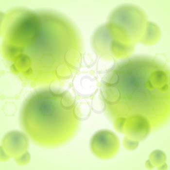 Green abstract molecules biology background. Vector design