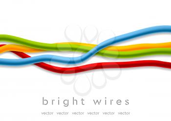 Isolated bright abstract wires on white background. Tech vector design