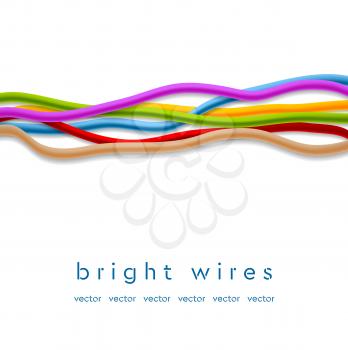 Isolated colorful abstract wires on white background. Technology vector design