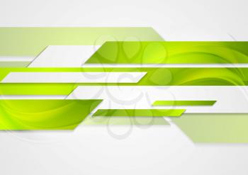 Abstract green tech wavy background. Vector design