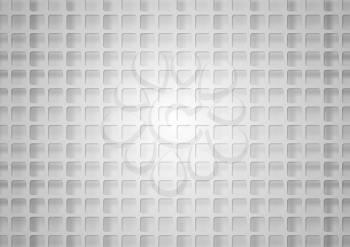 Grey geometric square mesh with shadow. Vector background