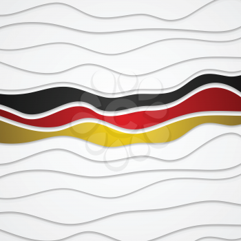 Corporate wavy bright abstract background. German flag colors. Vector art design