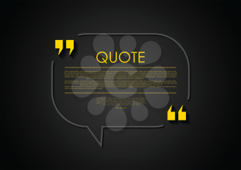 Quote speech bubble abstract design. Vector illustration