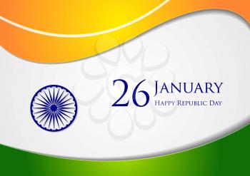 Wavy background. Colors of India. Republic Day 26 January vector design