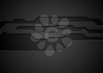 Abstract black technology corporate design. Vector background