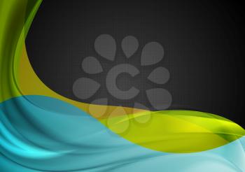Abstract smooth colorful waves concept background. Vector template illustration