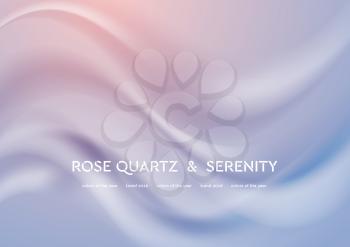 Abstract elegant vector illustration with smooth waves. Trend colors of the year 2016 rose quartz and serenity. Modern curves background