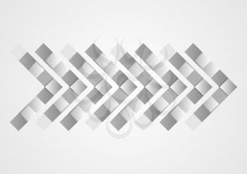 Abstract grey geometric tech arrow design template. Vector background