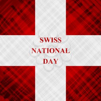The Swiss National Day, Schweizer Bundesfeier, 1 August with swiss cross flag. Vector design