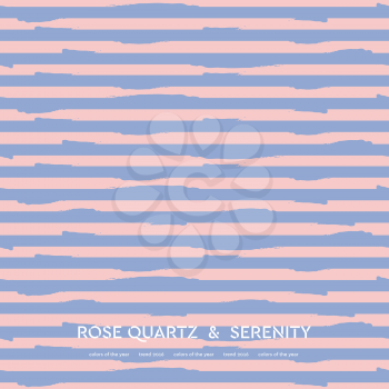 Abstract rose quartz and serenity striped background. Vector design