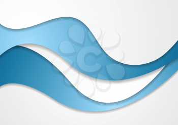 Abstract blue grey wavy corporate background. Vector graphic brochure design