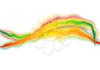 Orange and green abstract waves vector art background