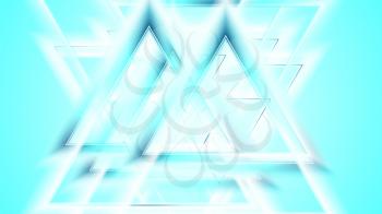 Shiny cyan blue smooth triangles tech background. Vector illustration