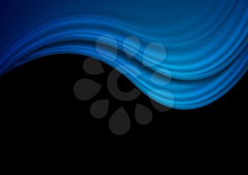 Dark blue abstract waves background. Vector design illustration