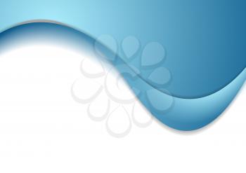 Abstract smooth blurred blue waves background. Vector graphic art wavy design