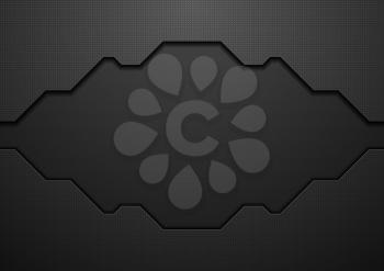 Black tech geometric concept background. Vector design
