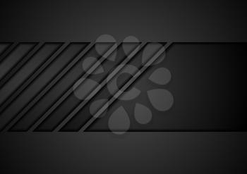 Black tech geometric concept abstract background. Vector design