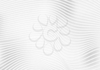 Abstract grey and white wavy lines background. Vector futuristic design