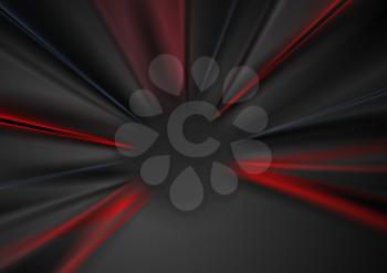 Abstract dark red and black blurred beams background. Vector design