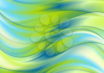 Green and blue blurred waves abstract background. Vector design