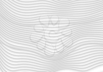 Abstract grey and white 3d waves background. Vector futuristic design