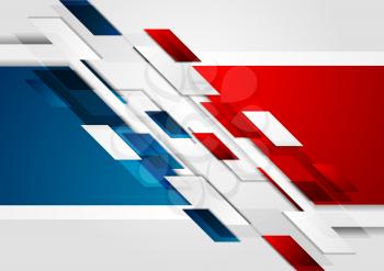 Bright red and blue contrast tech corporate background. Vector geometric design