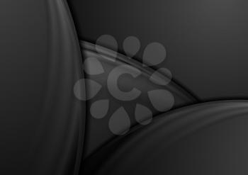 Abstract black smooth elegant waves background. Vector corporate design