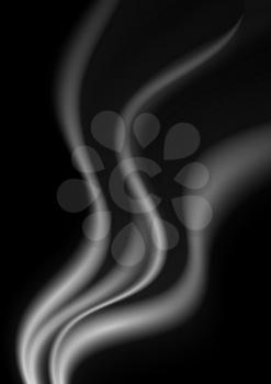 Dark abstract monochrome smoke waves background. Vector graphic design