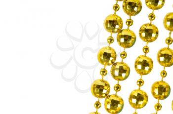 Background made of a brilliant celebratory beads of golden color