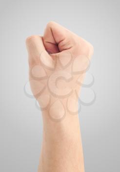 Fist. Gesture of the hand on white background