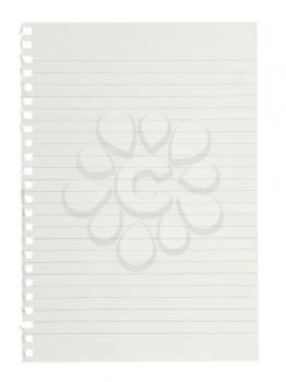 paper page notebook. textured isolated on the white backgrounds