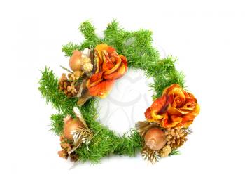 Christmas wreath, isolated on white background